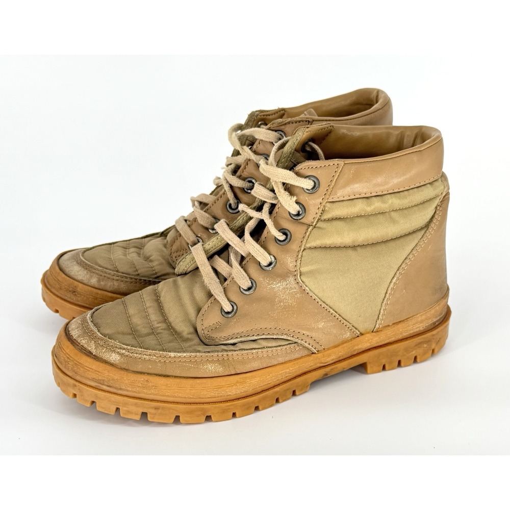 Vintage Kinney Shoes Colorado Work Boots Tan Leather Men's 10 Hiking Mountaineer